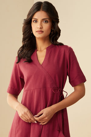 Roza Inara Maroon Dress