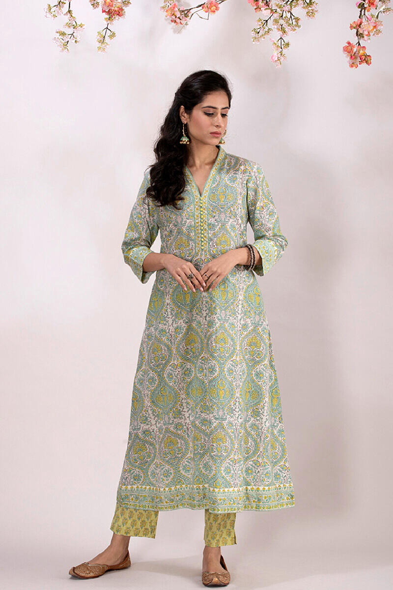 Roz Meher Jannat Block Printed Kurta