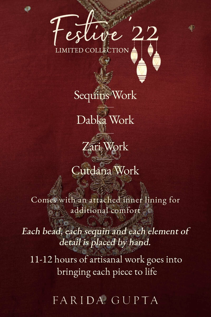 Shirin Chaand Red Chanderi Kurta