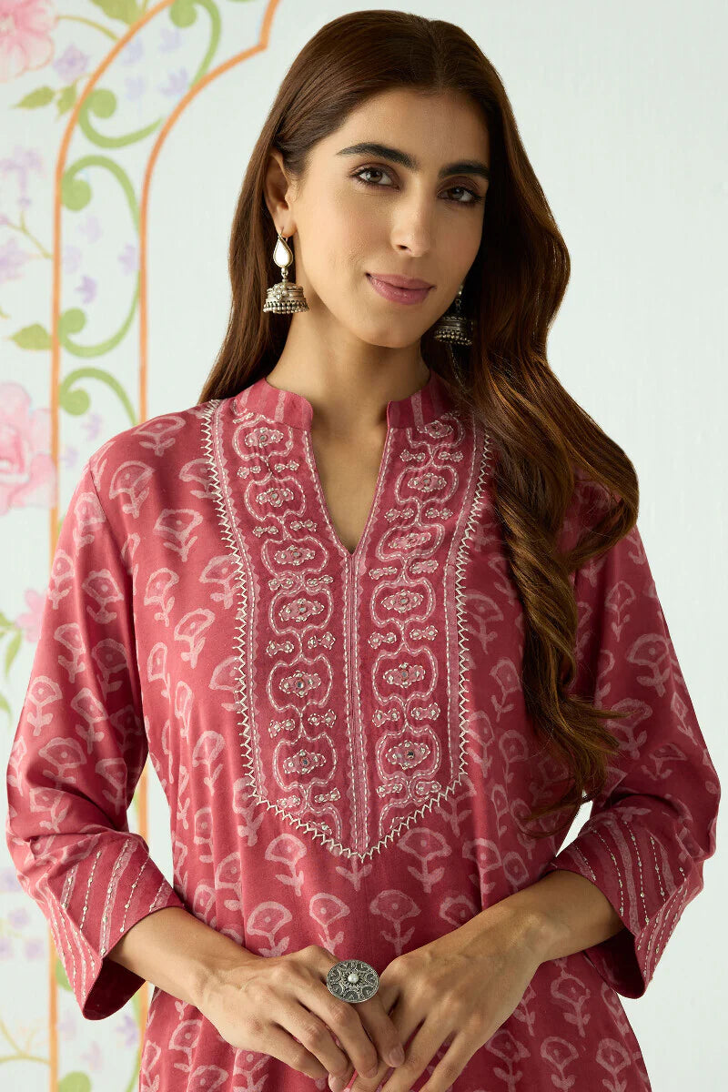 Surplus: Sehra Zarah Pink Dabu Kurta