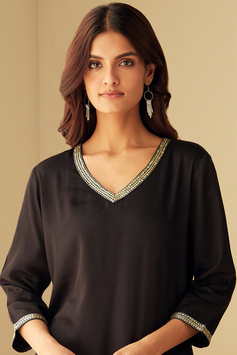 Mehrunissa Seher Black Modal Kurta