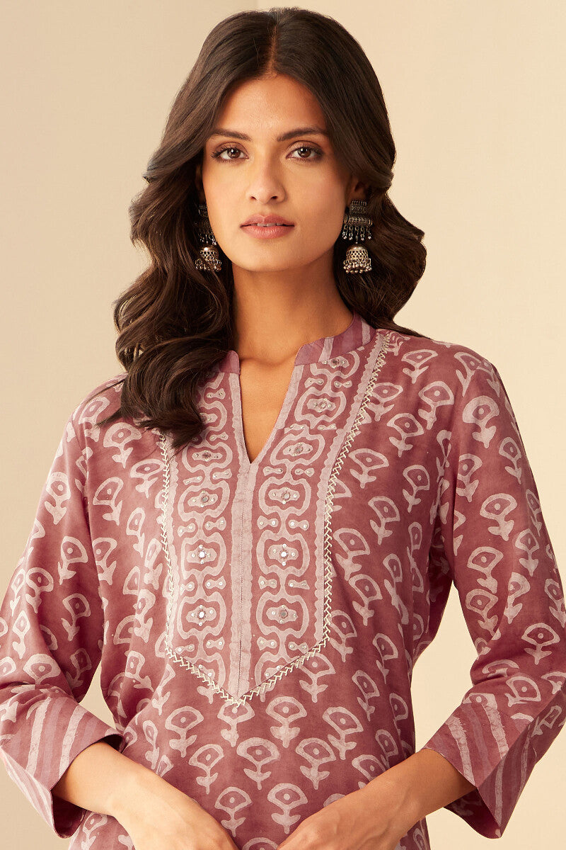 Sehra Zarah Pink Dabu Kurta