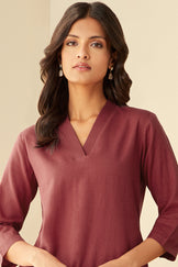 Roza Seher Red Kurta