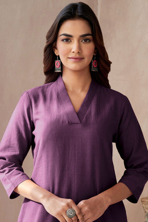 Roza Seher Wine Kurta
