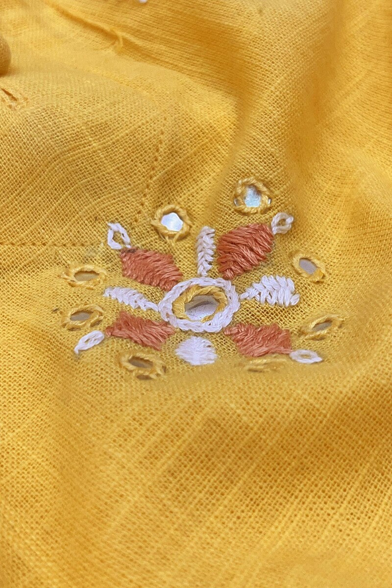 Kashida Kiara Yellow Kurta