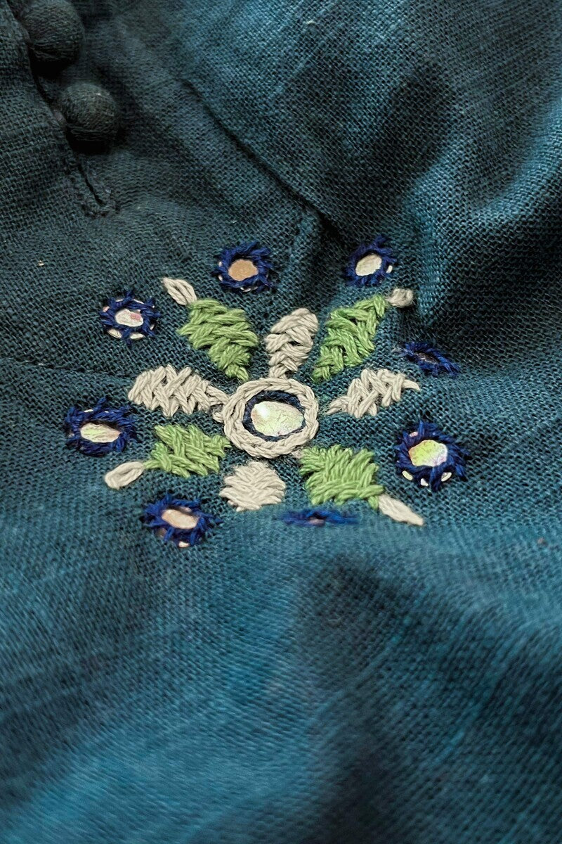 Kashida Kiara Blue Kurta