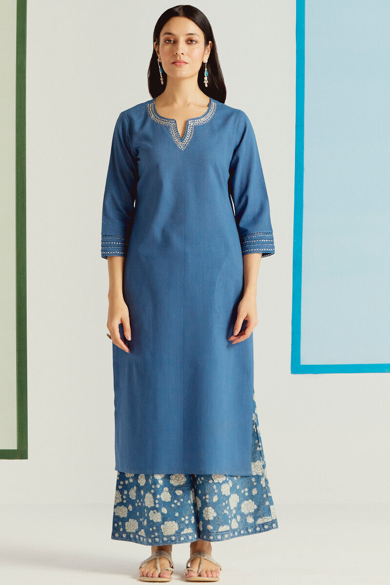 Roza Samaira Blue Kurta