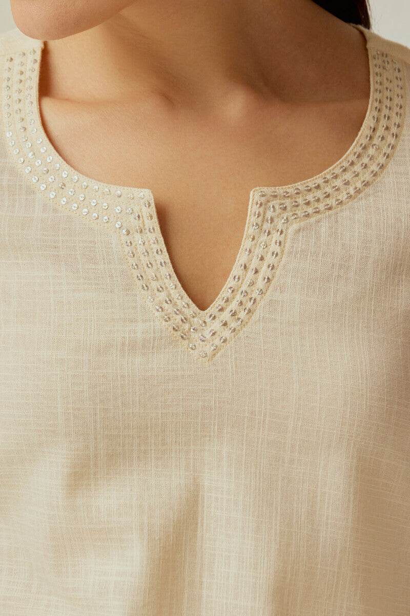 Roza Seerat Cream Kurta