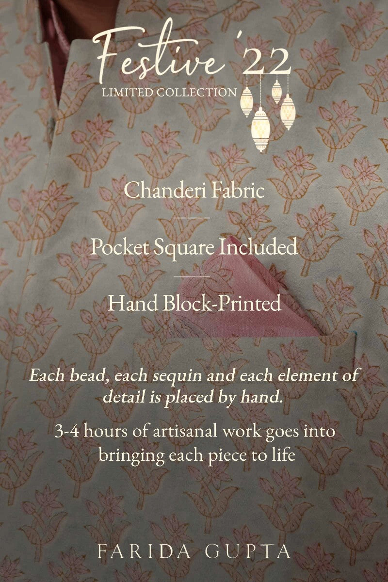 Shirin Mahin Sanganeri Chanderi Nehru Jacket