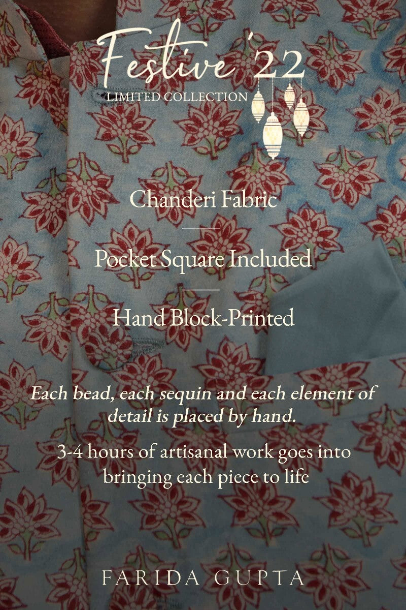Shirin Zunair Sanganeri Chanderi Nehru Jacket