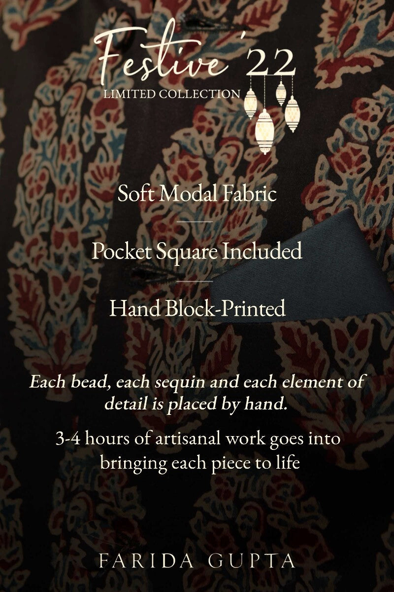 Shirin Mahin Ajrak Nehru Jacket