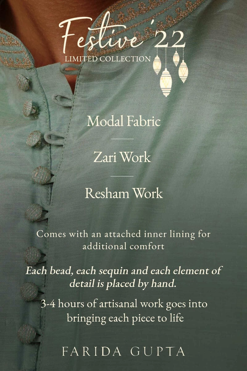 Shirin Rehan Sage Blue Modal Kurta