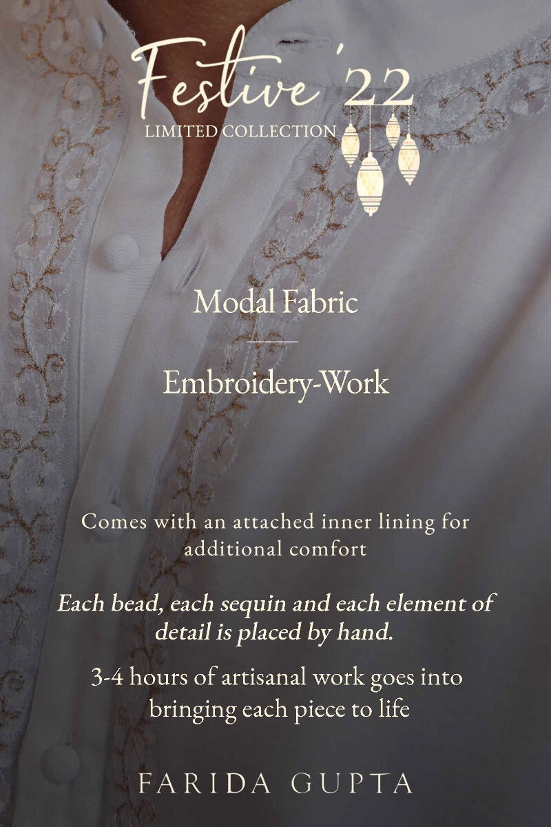 Shirin Rehan White Modal Kurta