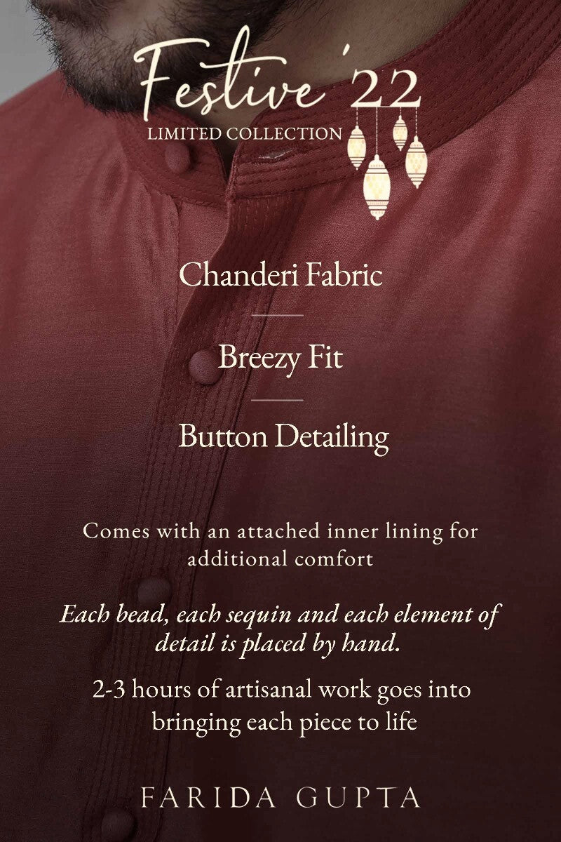 Shirin Arsh Red Chanderi Kurta