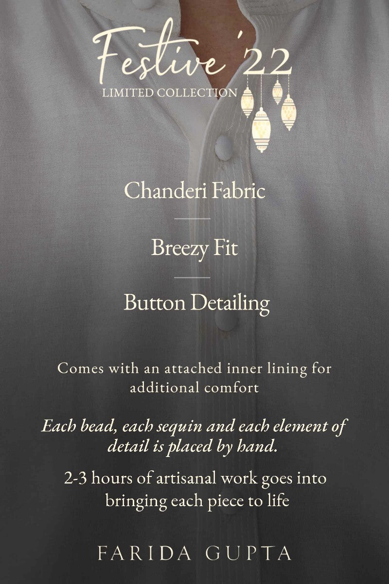 Shirin Arsh White Chanderi Kurta