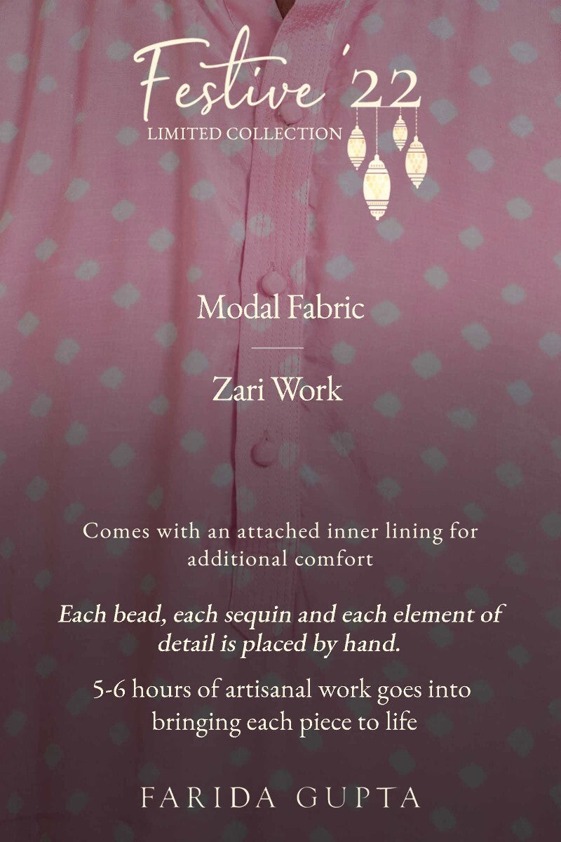 Shirin Zuhaid Pink Bandhej Kurta