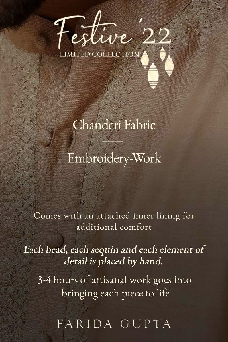 Shirin Rehan Gold Chanderi Kurta