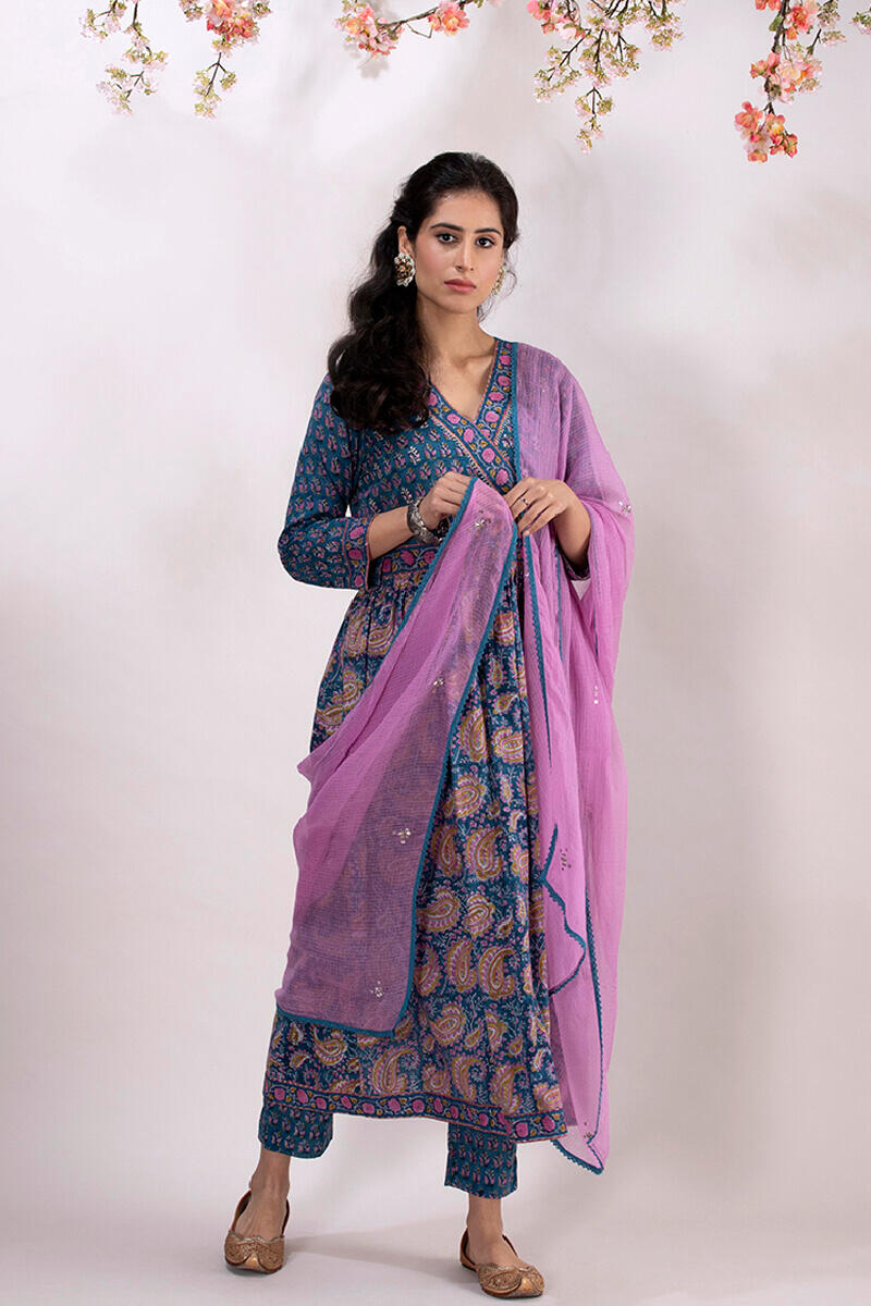 Roz Meher Jia Block Printed Narrow Pants