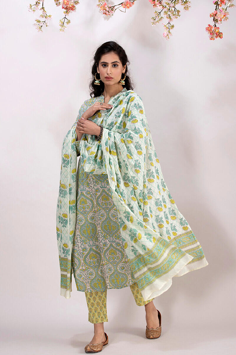 Roz Meher Jannat Block Printed Narrow Pants