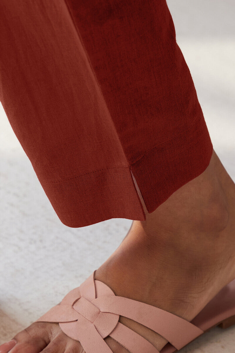 Roza Brick Red Narrow Pants