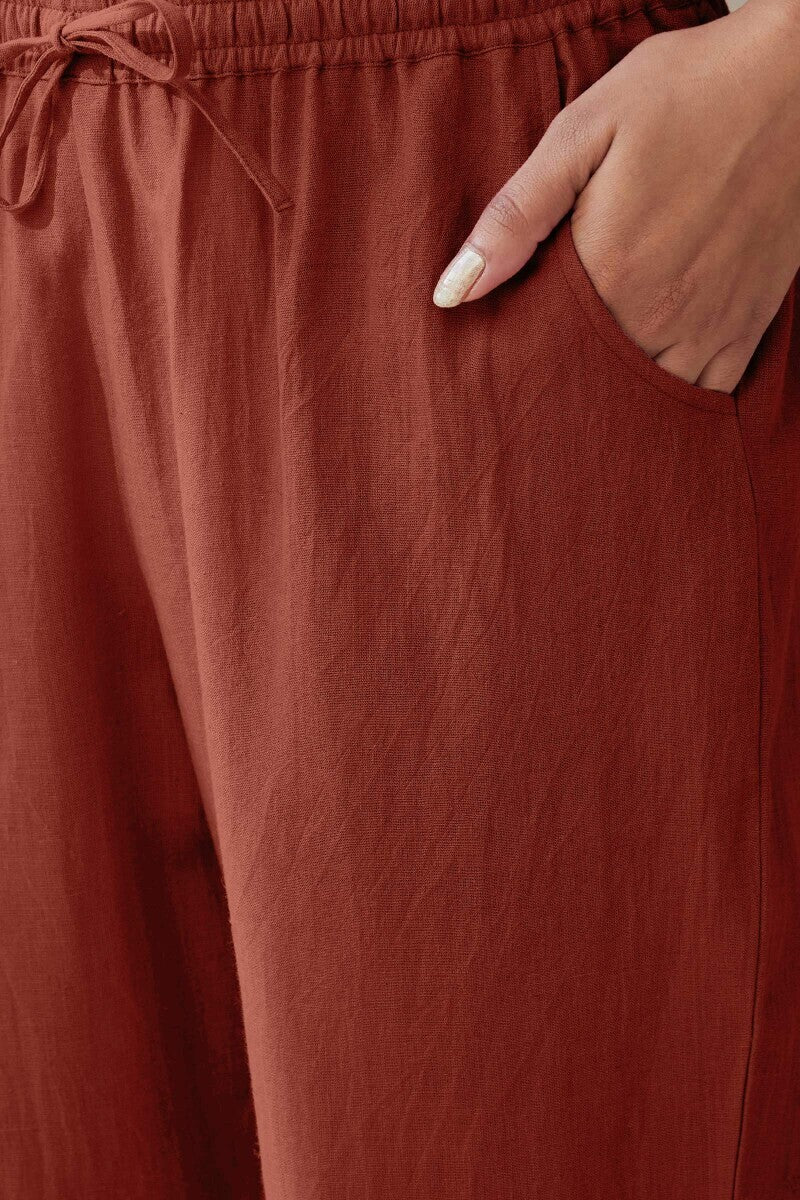 Roza Brick Red Narrow Pants