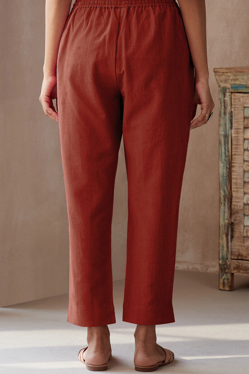 Roza Brick Red Narrow Pants