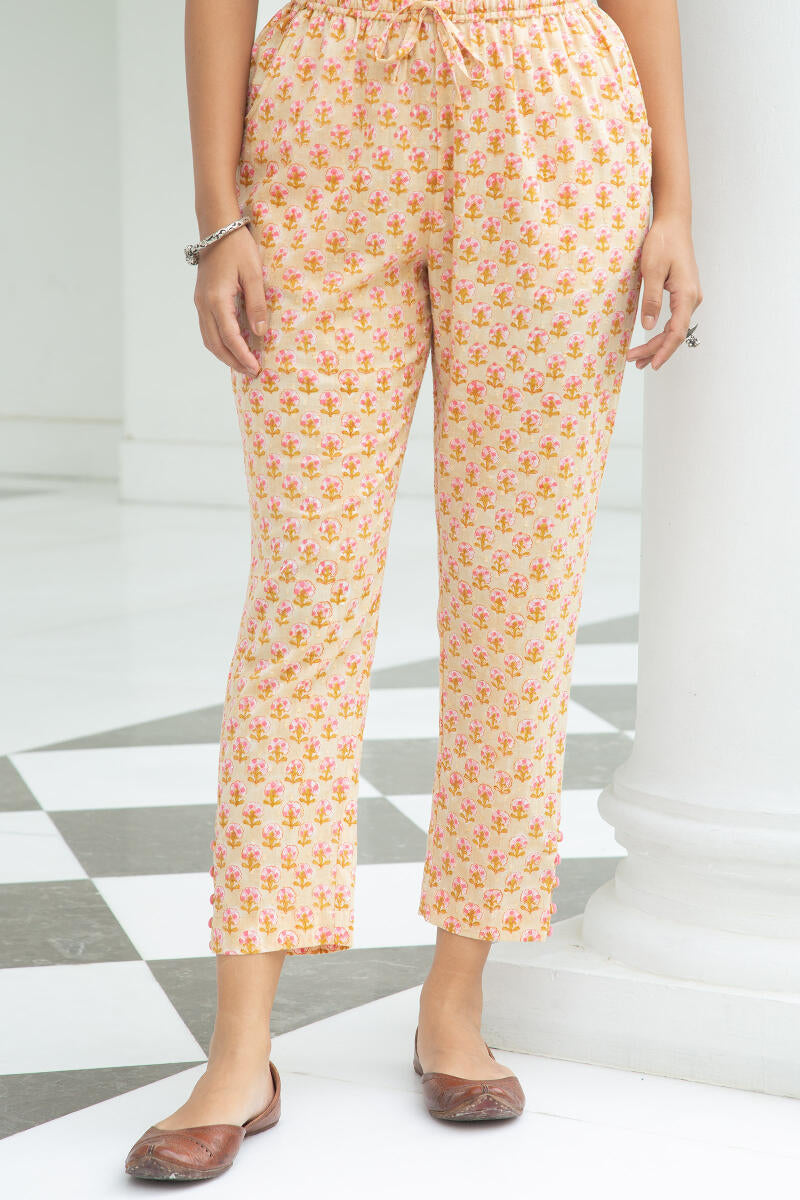 Nazm Jiya Block Printed Narrow Pants