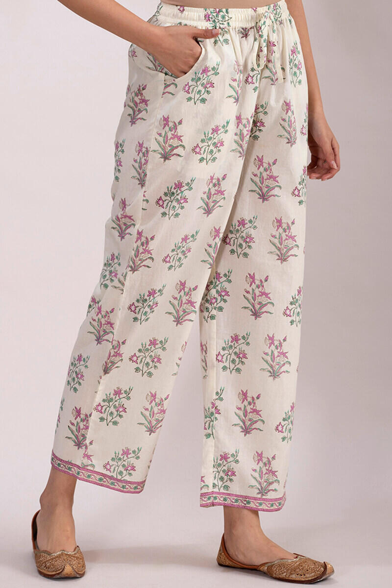 Roz Meher Nazeena Block Printed Straight Farsi