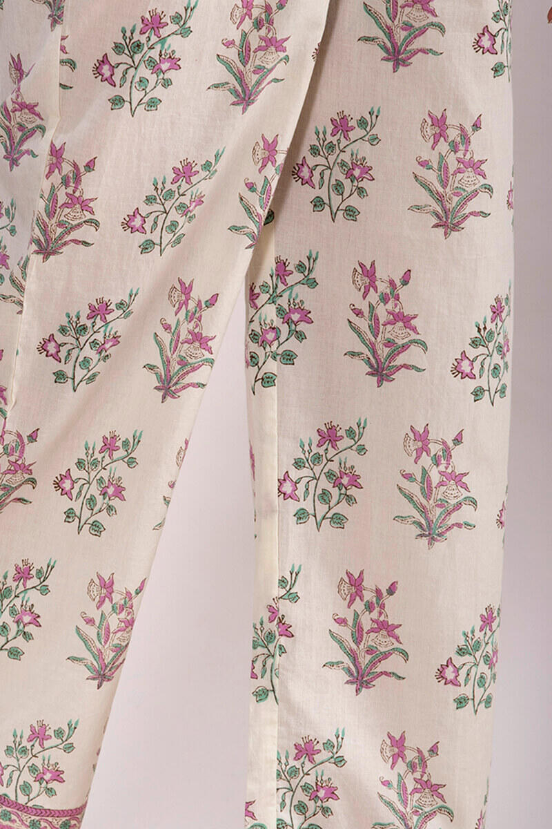 Roz Meher Nazeena Block Printed Straight Farsi