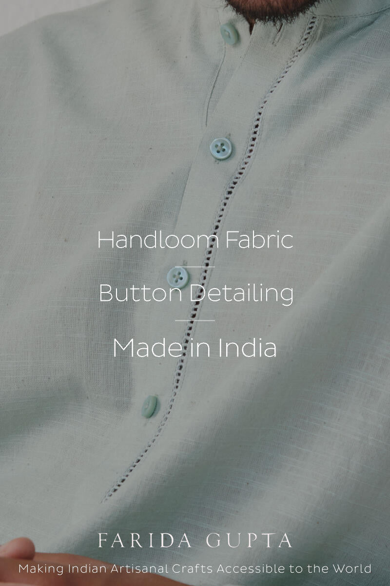 Zaid Sky Blue Handloom Kurta