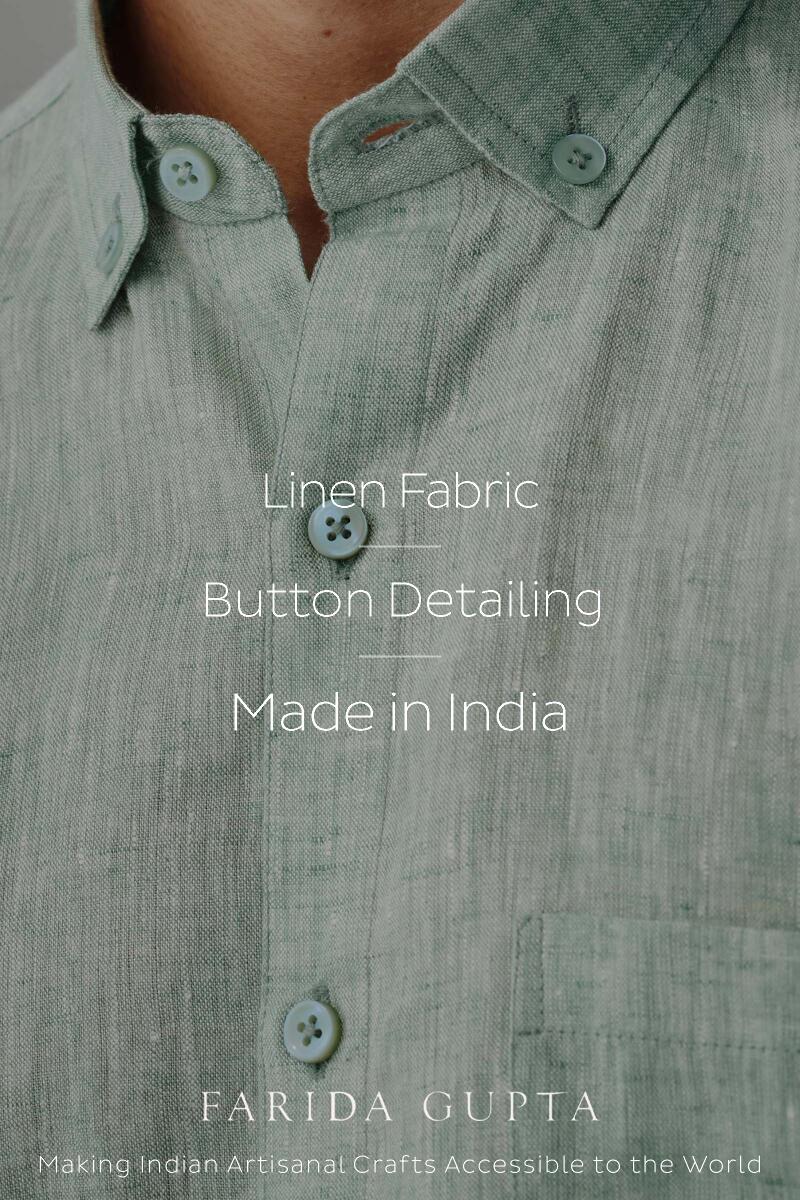 Zaid Green Linen Shirt