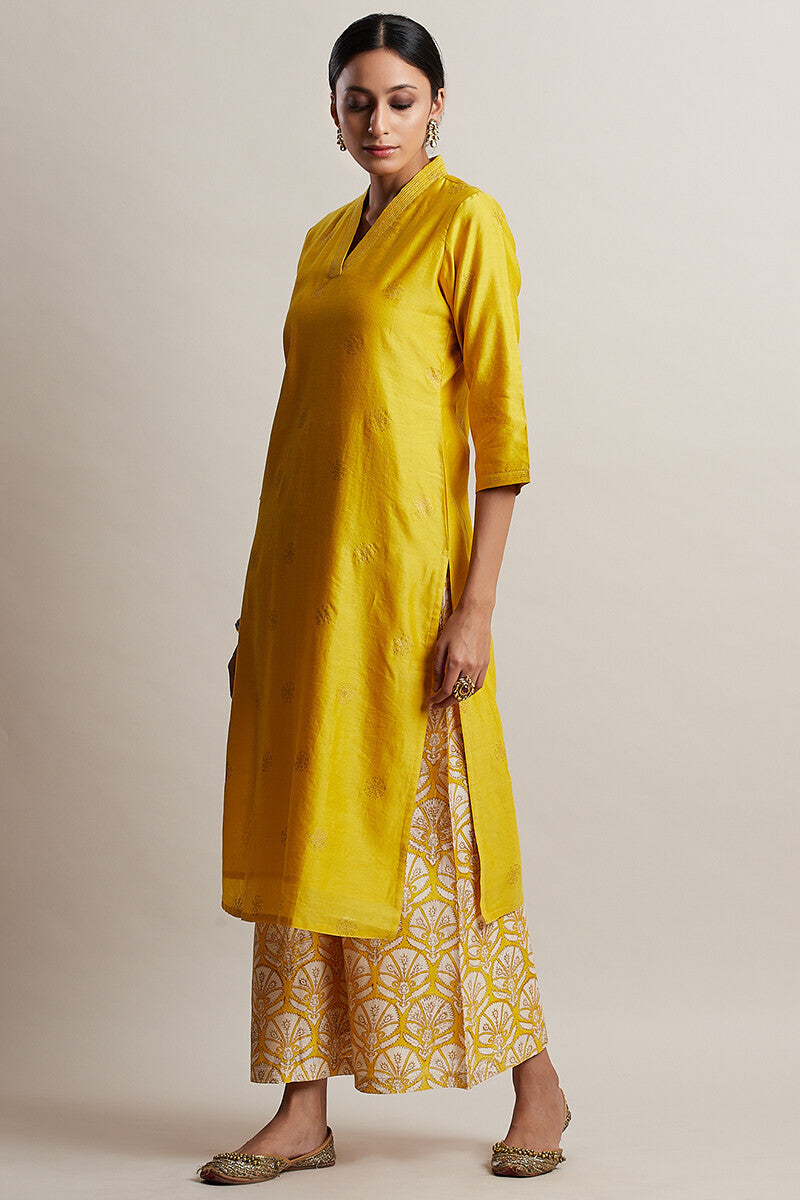 Gul Bano Yellow Chanderi Kurta