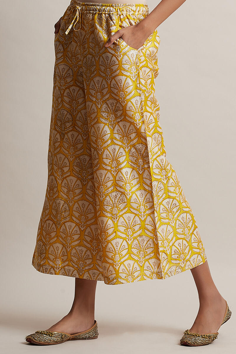 Gul Bano Yellow Chanderi Palazzo