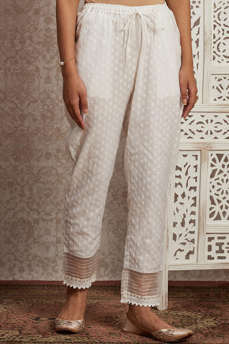 Gulnaz White Narrow Pants