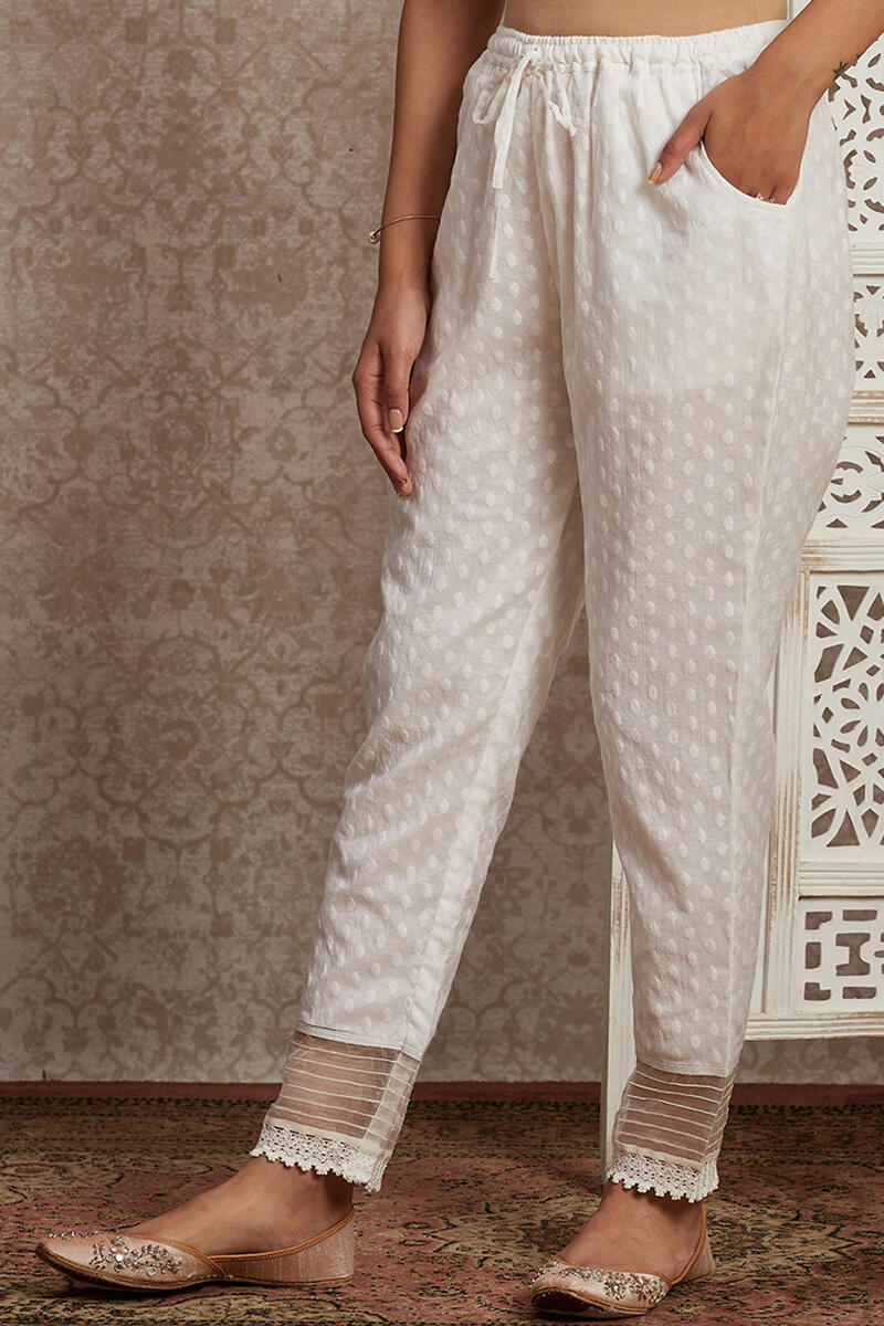 Gulnaz White Narrow Pants