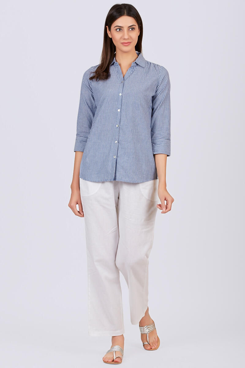 Harbour Steel Blue Stripe Shirt