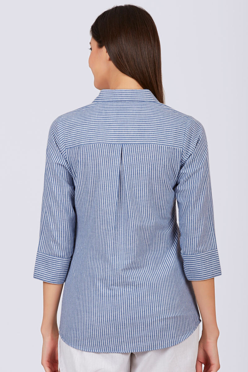 Harbour Steel Blue Stripe Shirt