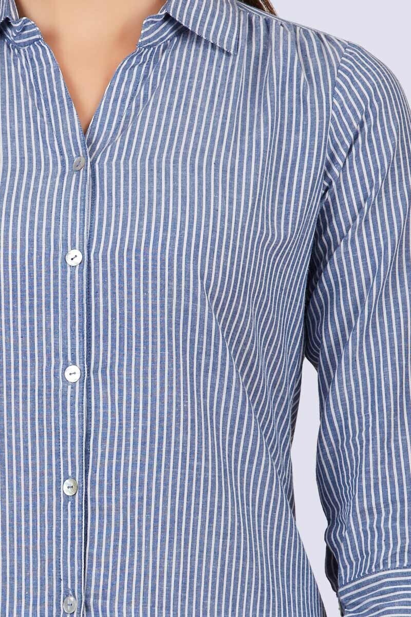 Harbour Steel Blue Stripe Shirt
