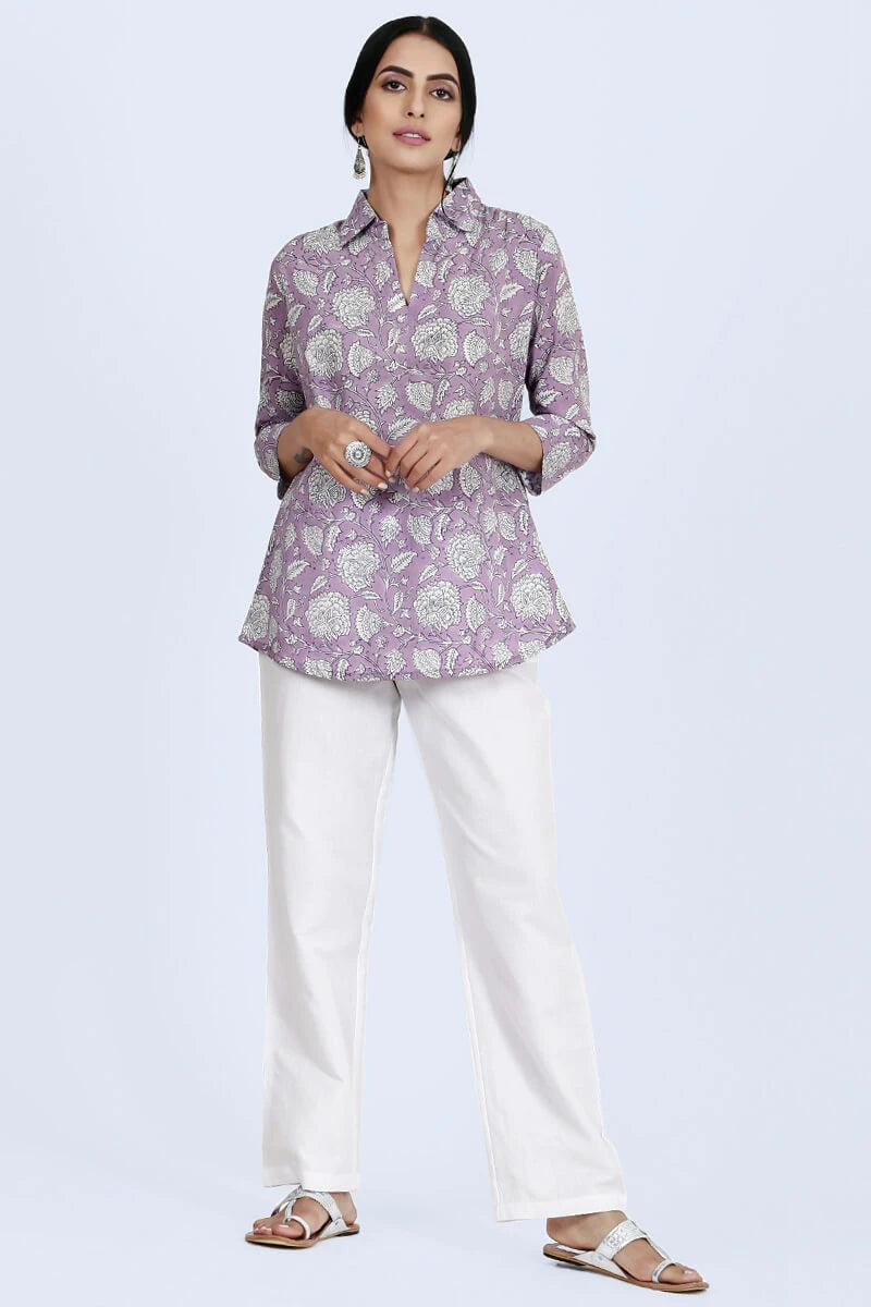 Isfahan Lavender Jaal Top