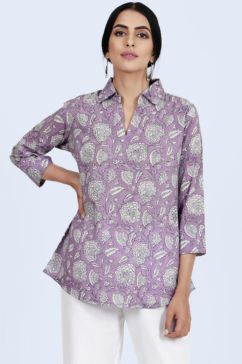 Isfahan Lavender Jaal Top