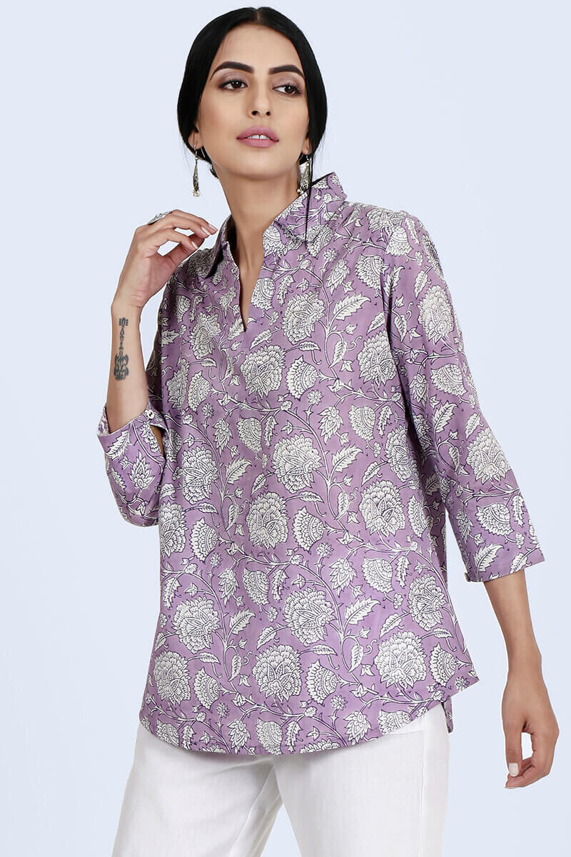 Isfahan Lavender Jaal Top
