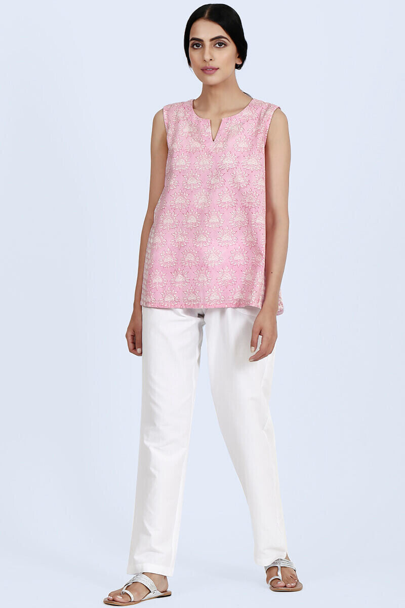 Isfahan Pink Sleeveless Top