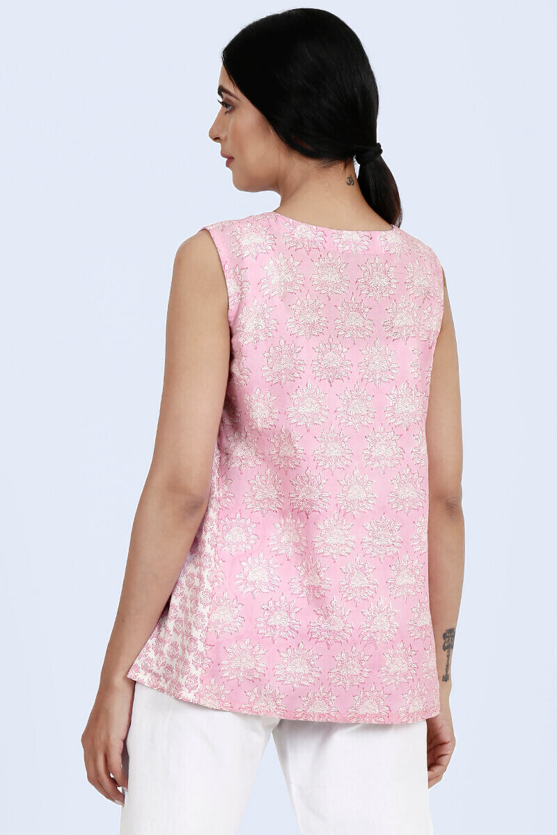 Isfahan Pink Sleeveless Top