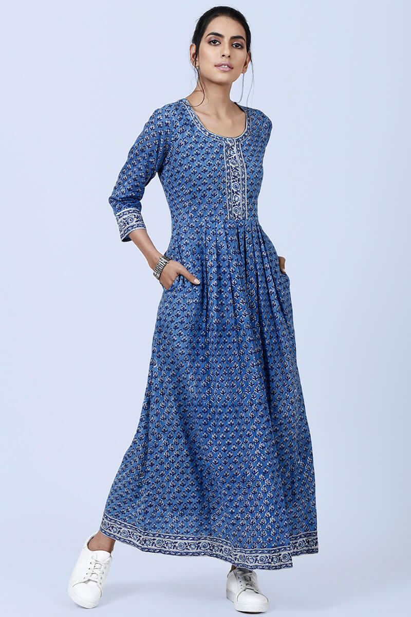 Blue buti dress