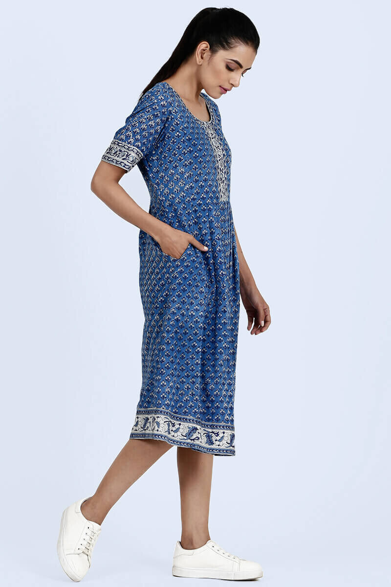 Blue buti dress