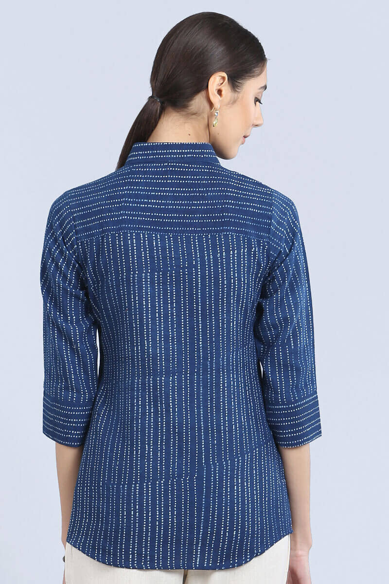 Kantha indigo top