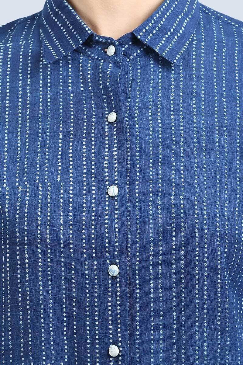 Kantha indigo top