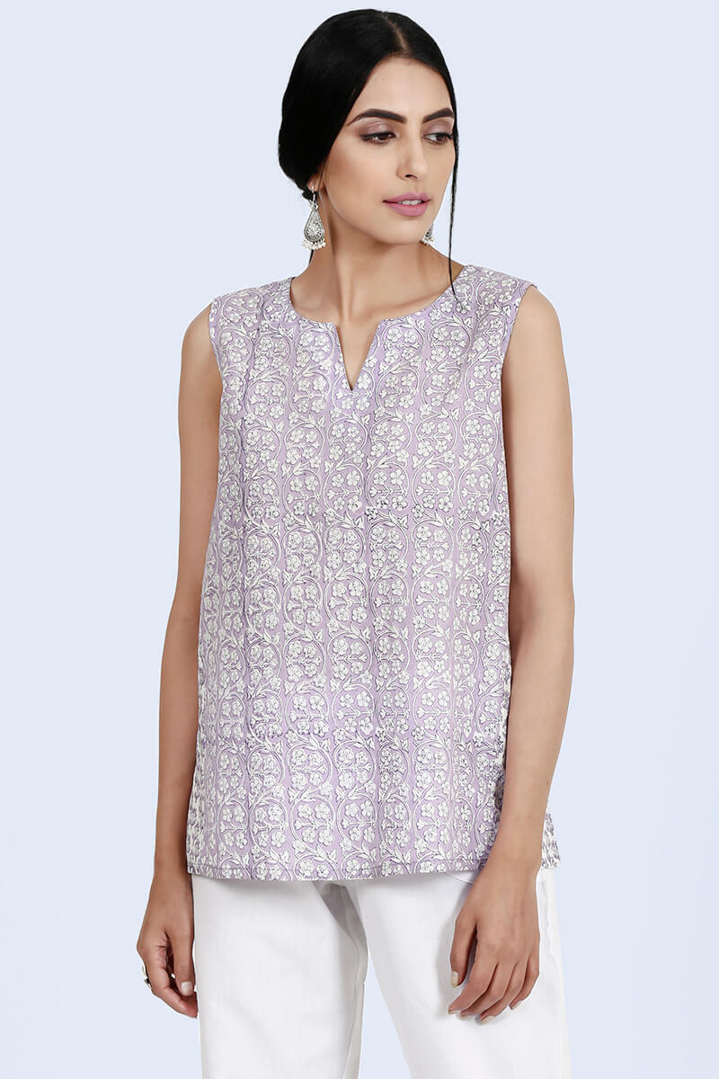 Isfahan Lavender Sleeveless Top