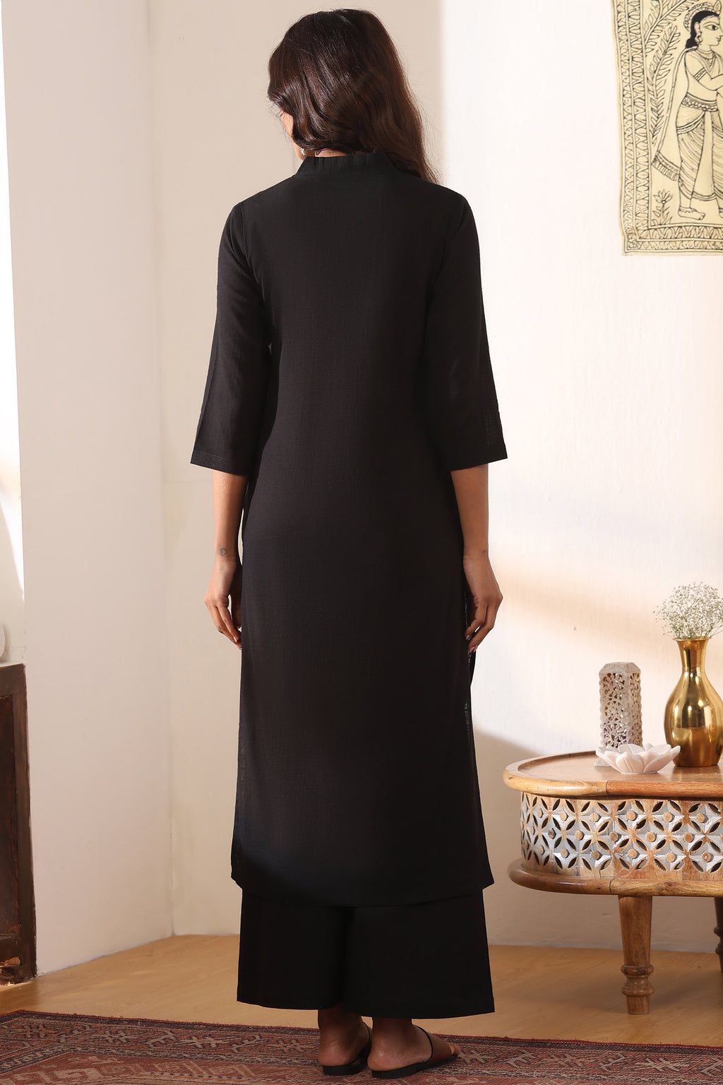 Roza Shaira Black Kurta