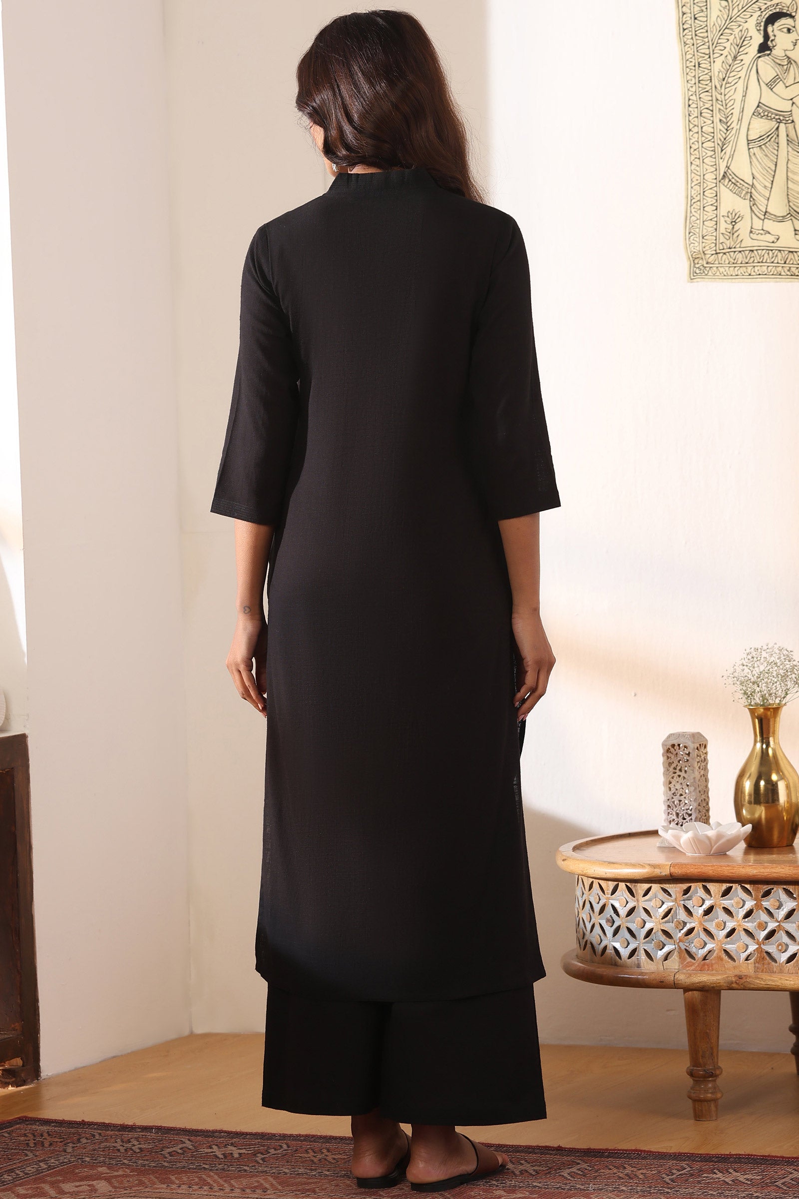 Roza Shaira Black Kurta